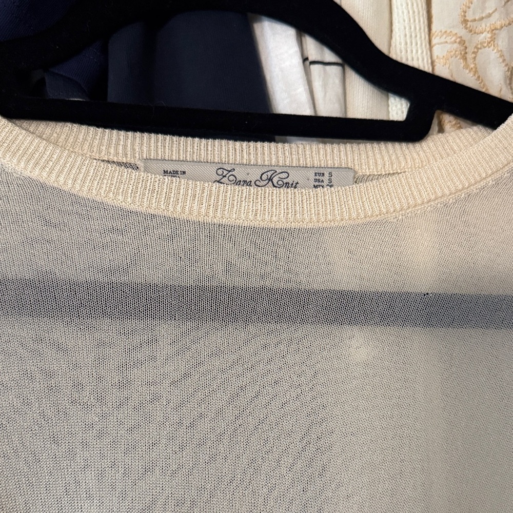 Free with purchase Zara Cream Short Sleeve Blouse - Picture 4 of 6